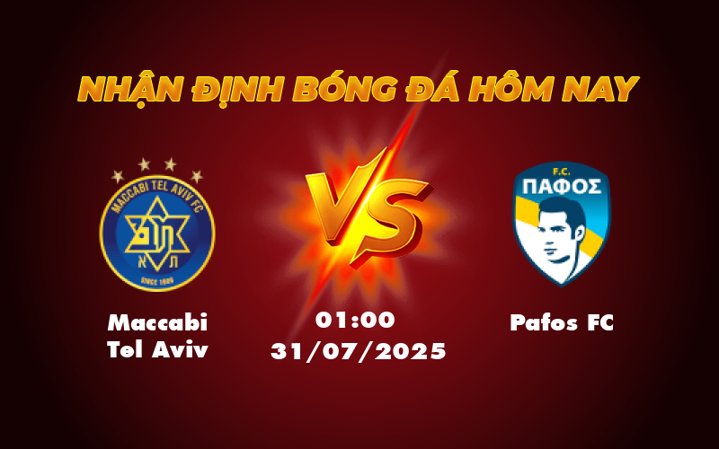 Nhận định soi kèo Maccabi Tel Aviv vs Pafos FC Cuộc chạm trán nảy lửa tại đấu trường châu lục 1 maccabi tel aviv pafos fc 31 07 c1